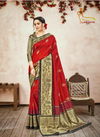 Red Colour Latest Designer Fancy Wedding Wear Heavy Printed Banarasi Silk Sarees Collection 1001